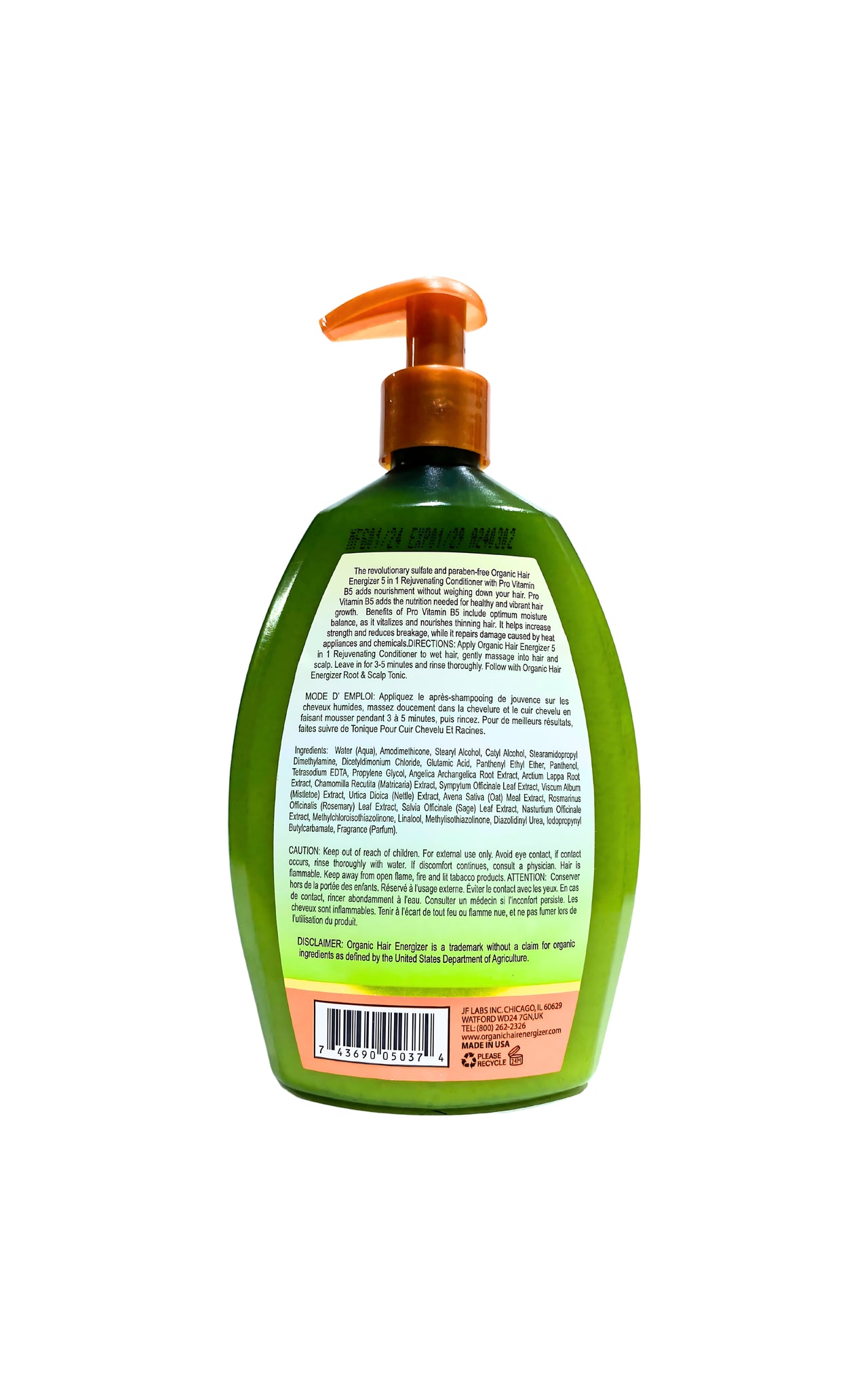 Organic Hair Energizer Conditioner 5 in 1 Rejuvenating 385ml