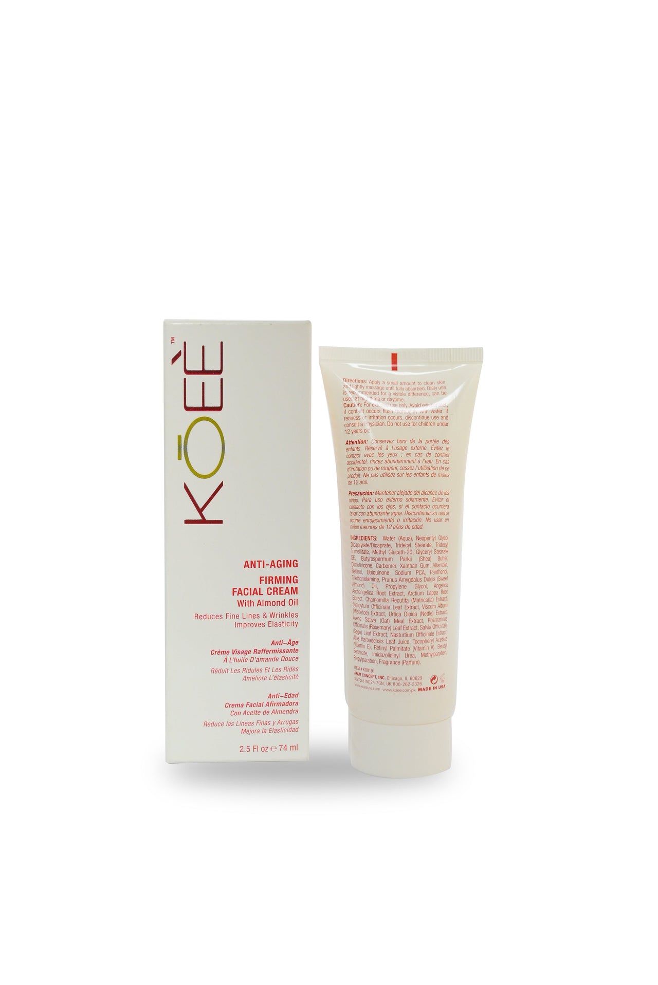 Koee Almond Oil-Infused Anti-Aging Cream 74ml